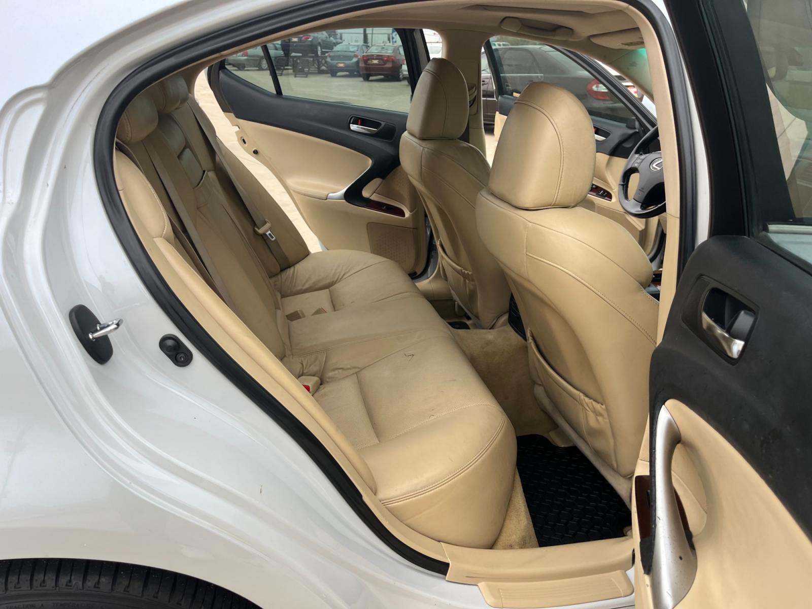 2008 white /TAN Lexus IS IS 250 6-Speed Manual (JTHBK262285) with an 2.5L V6 24V DOHC engine, 6-Speed Manual Overdrive transmission, located at 14700 Tomball Parkway 249, Houston, TX, 77086, (281) 444-2200, 29.928619, -95.504074 - Photo #12